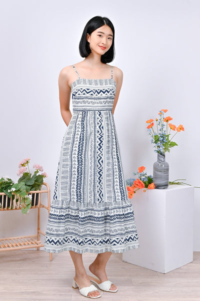 All Would Envy Dresses NALA AZTEC SPAG DRESS IN WHITE