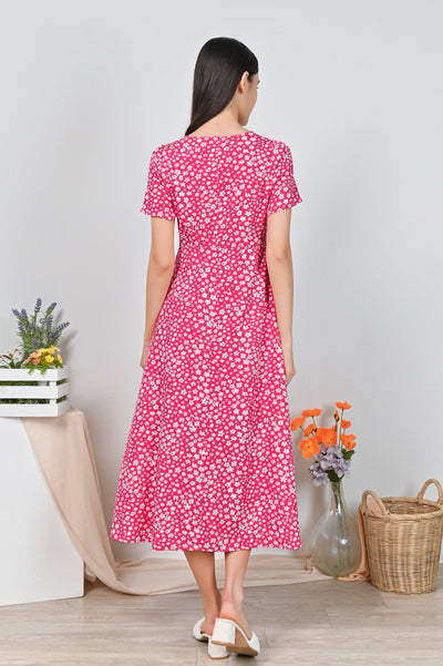 All Would Envy Dresses NEA FLORAL MIDI DRESS IN PINK