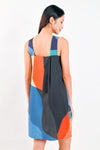 All Would Envy Dresses PAPER CUT-OUT PLEAT-BACK DRESS IN NAVY