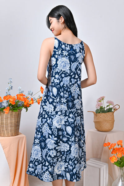 All Would Envy Dresses PORCELAIN BLOOMS TWO-WAY DRESS IN NAVY