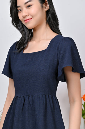All Would Envy Dresses QUEREN SQUARE-NECK DRESS IN NAVY