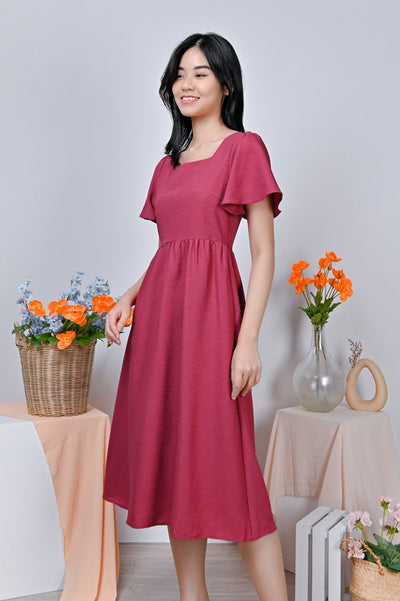 All Would Envy Dresses QUEREN SQUARE-NECK DRESS IN ROSE