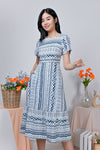 All Would Envy Dresses RASVEEN ROUND-NECK DRESS IN AZTEC