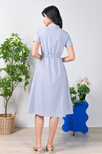 All Would Envy Dresses SADE UTILITY SHIRT-DRESS IN POWDER BLUE