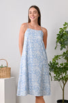 All Would Envy Dresses SHELBY BLUE FLORAL SPAG DRESS