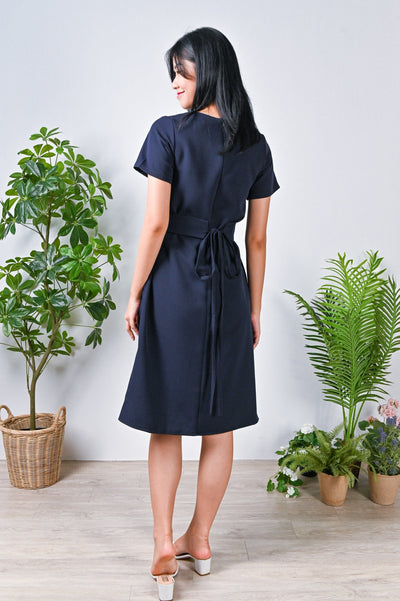 All Would Envy Dresses THEOPHILA PANEL DRESS IN NAVY