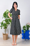 All Would Envy Dresses TUULI EMBROIDERY SLEEVED DRESS IN BLACK
