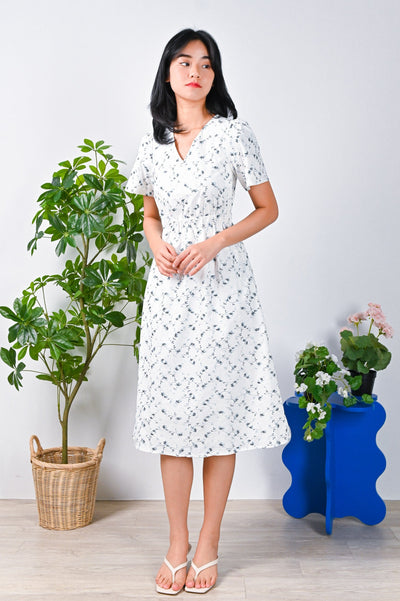 All Would Envy Dresses TUULI EMBROIDERY SLEEVED DRESS IN WHITE