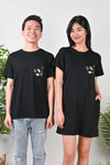 All Would Envy Dresses UNIVERSE EMBROIDERY TEE DRESS IN BLACK