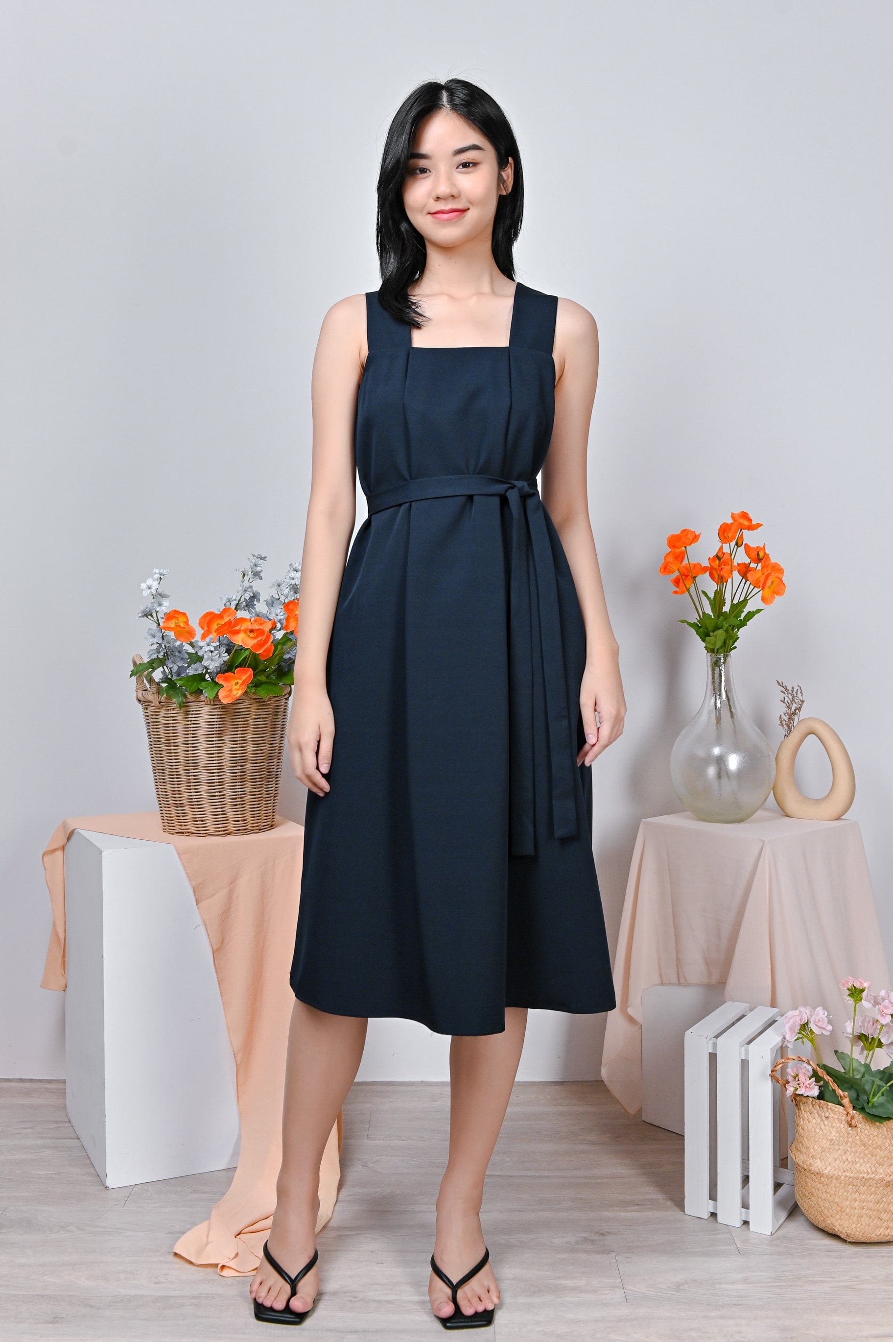 Zinnia button discount down long dress