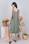 All Would Envy Dresses ZINNIA PLEAT-BACK DRESS IN SAGE GREEN