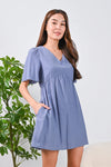 All Would Envy One Piece ALLEGRA V-NECK DRESS ROMPER IN PERIWINKLE