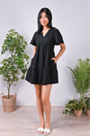 All Would Envy One Piece ANSA FLOUNCE DRESS-ROMPER IN BLACK