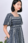 All Would Envy One Piece BEXLEY AZTEC DRESS-ROMPER IN NAVY