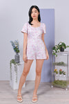 All Would Envy One Piece CASSIE EMBOSSED FLORAL ROMPER IN PINK