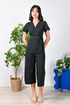 All Would Envy One Piece COSETTA SLEEVED JUMPSUIT IN BLACK