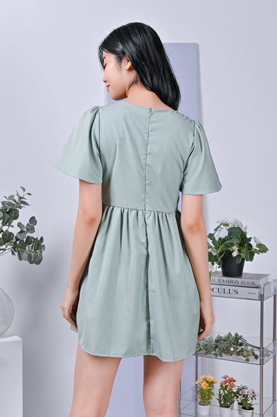 All Would Envy One Piece ELLANY DRESS-ROMPER IN GREEN