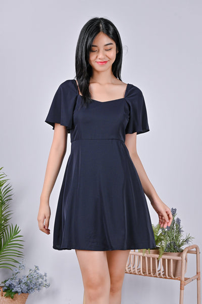 All Would Envy One Piece REVERIE SWEETHEART DRESS-ROMPER IN NAVY