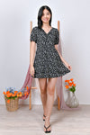 All Would Envy One Piece ZEPHYR FLORAL DRESS-ROMPER IN BLACK