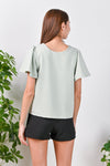 All Would Envy Tops ALYSON SLEEVED BUTTON TOP IN MINT