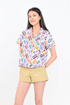 All Would Envy Tops CASSETTE LADIES' CAMP-COLLAR SHIRT