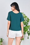 All Would Envy Tops ESTERI SLEEVED TWO-WAY TOP IN GREEN