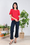 All Would Envy Tops ESTERI SLEEVED TWO-WAY TOP IN RED