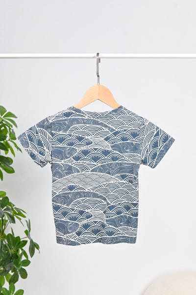 All Would Envy Tops NAVY WAVE COLLAGE KIDS' TEE