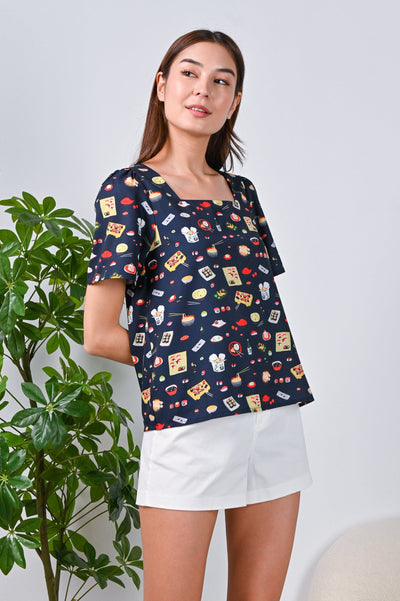 All Would Envy Tops OMAKASE NAVY SLEEVED TOP