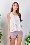 All Would Envy Tops PASTEL LINE FLORAL TWO-WAY TOP