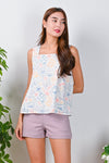 All Would Envy Tops PASTEL LINE FLORAL TWO-WAY TOP