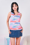 All Would Envy Tops PINK WAVE COLLAGE TWO-WAY TOP