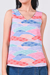 All Would Envy Tops PINK WAVE COLLAGE TWO-WAY TOP