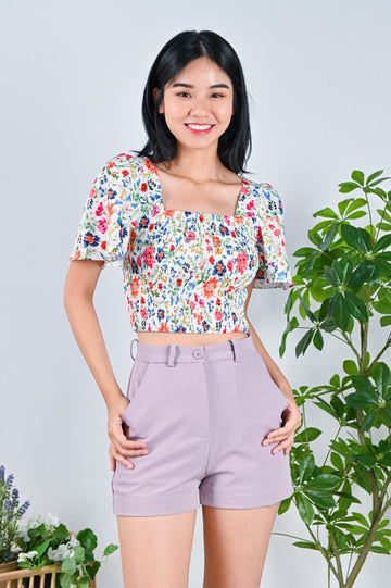 All Would Envy Tops ROBUST FLORAL SMOCKED TOP