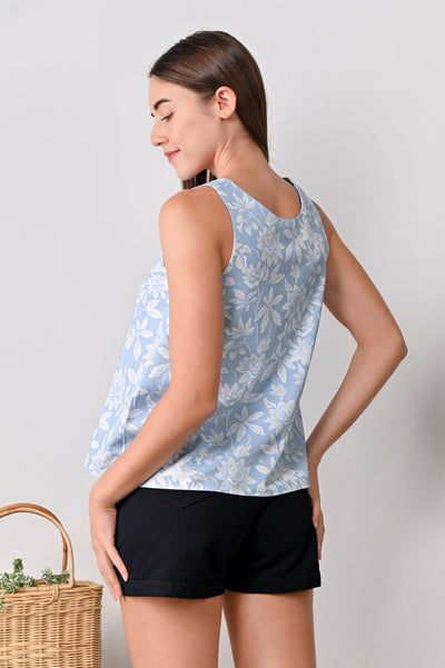 All Would Envy Tops SEVYN BLUE FLORAL TWO-WAY TOP