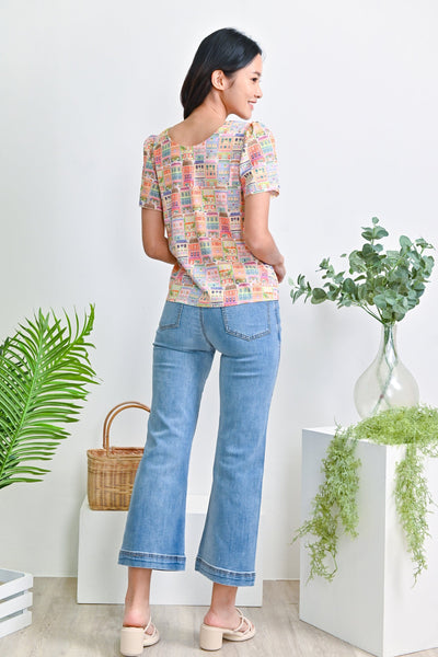 All Would Envy Tops SHOPHOUSE PATTERN SLEEVED TOP
