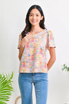 All Would Envy Tops SHOPHOUSE PATTERN SLEEVED TOP