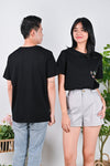 All Would Envy Tops UNIVERSE EMBROIDERY POCKET UNISEX TEE IN BLACK