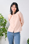 All Would Envy Tops VICTORIA BUTTON BLOUSE IN PEACH