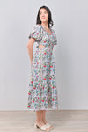 AWE Dresses BIRDS OF PARADISE BLUE CUT-OUT MAXI DRESS