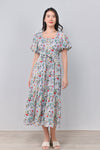 AWE Dresses BIRDS OF PARADISE BLUE CUT-OUT MAXI DRESS