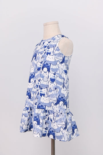 AWE Dresses BLUE WATERMELON CAT KIDS’ DRESS