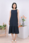 AWE Dresses CORALINE TEXTURED TWO-WAY DRESS IN NAVY