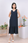 AWE Dresses CORALINE TEXTURED TWO-WAY DRESS IN NAVY