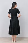 AWE Dresses EUNBI PLEAT-DETAIL DRESS IN BLACK