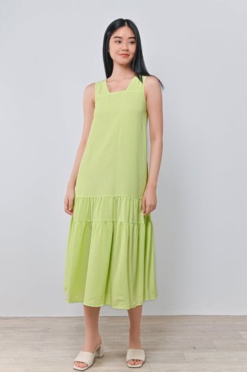 AWE Dresses HARIN TWO-WAY TIERED DRESS IN LIME