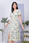 AWE Dresses HUI FLORAL BUTTON DRESS IN CREAM
