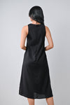 AWE Dresses JAMMY ROUND-NECK SIDE-SLIT DRESS IN BLACK
