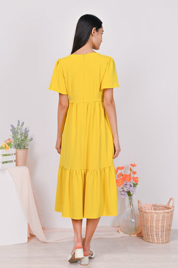 AWE Dresses JANNA SLEEVED DRESS IN YELLOW