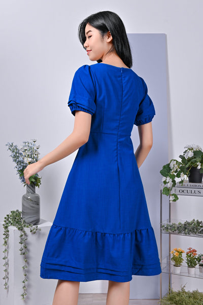 AWE Dresses JENNIFER PINTUCK DRESS IN BLUE